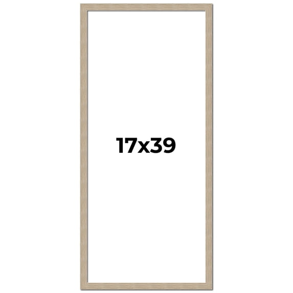17x39 Frame Grey Solid Wood Picture Frame Width 1 Inches | Interior Frame Depth 0.5 Inches |
