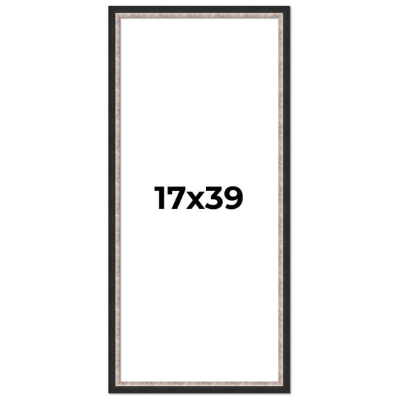 17x39 Frame Silver Real Wood Picture Frame Width 1.25 Inches | Interior Frame Depth 0.75 Inches |