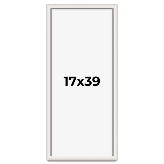 17x39 Shadow Box Silver Brushed Striped Display Frame | 1.625 Inches Deep | 1 Inch Moulding Width |