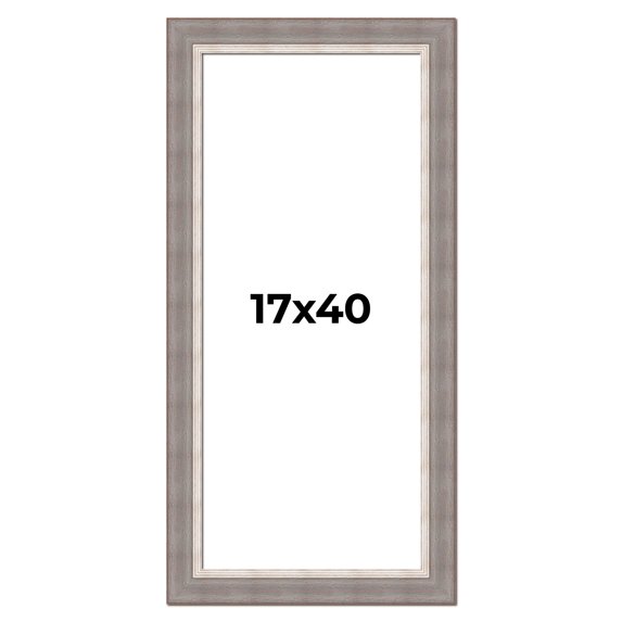 17x40 Frame Grey Real Wood Picture Frame Width 2.75 Inches | Interior Frame Depth 0.5 Inches |
