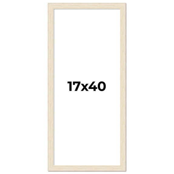 17x40 Frame White Real Wood Picture Frame Width 1.5 inches | Interior Frame Depth 0.5 inches | Barn