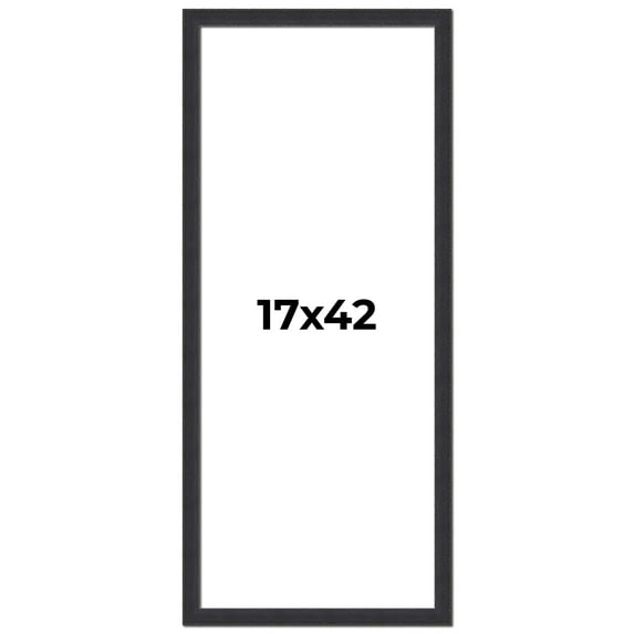17x42 Frame Black Real Wood Picture Frame Width 1.25 Inches | Interior Frame Depth 0.5 Inches |