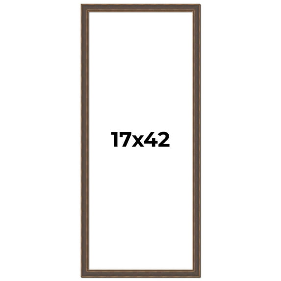 17x42 Frame Golden Caramel Solid Wood Bronze Picture Frame | 1.25 Inch Moulding Width | 0.5 Inch