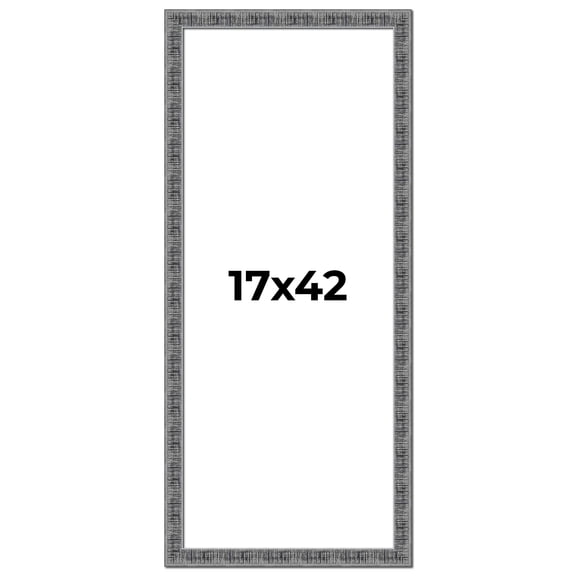 17x42 Frame Silver Black Rustic Sonoma Solid Wood Picture Frame | 1.5 Inch Moulding Width |