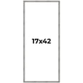 thumbnail image 1 of 17x42 Frame Silver Grey Distressed Solid Wood Picture Frame | 0.75 Inch Moulding Width | Interior, 1 of 8