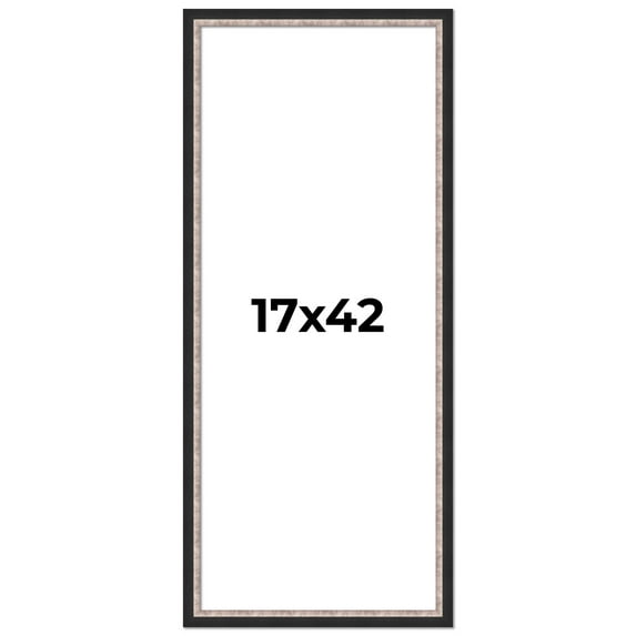 17x42 Frame Silver Real Wood Picture Frame Width 1.25 Inches | Interior Frame Depth 0.75 Inches |