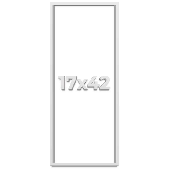 17x42 Shadow Box Frame White | 2 Inches Deep Real Wood Contemporary Shadowbox Display Frame | UV