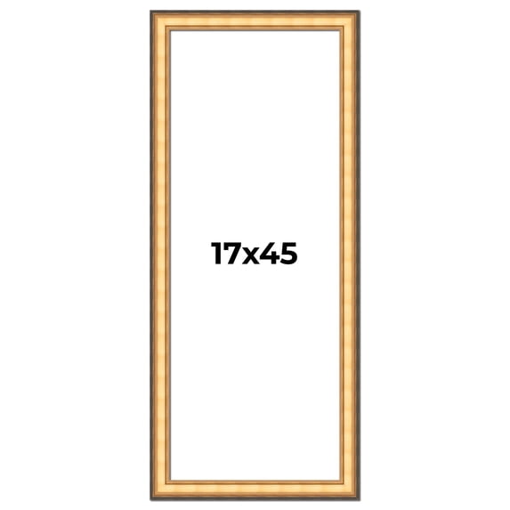 17x45 Frame Gold Plein Aire Solid Wood Picture Frame Width 2 Inches | Interior Frame Depth 0.5