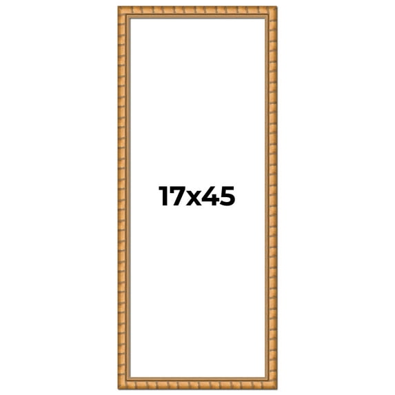 17x45 Frame Gold Real Wood Picture Frame Width 1.5 inches | Interior Frame Depth 0.5 inches |