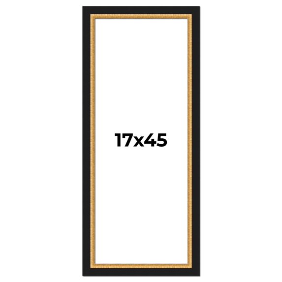 17x45 Frame Gold Real Wood Picture Frame Width 2.25 Inches | Interior Frame Depth 0.5 Inches |