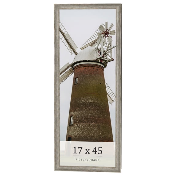 17x45 Frame Grey Solid Wood Picture Frame Width 1 Inches | Interior Frame Depth 0.5 Inches |