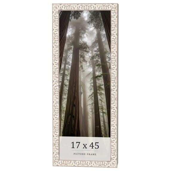 17x45 Frame White Real Wood Picture Frame Width 1.5 inches | Interior Frame Depth 0.5 inches |