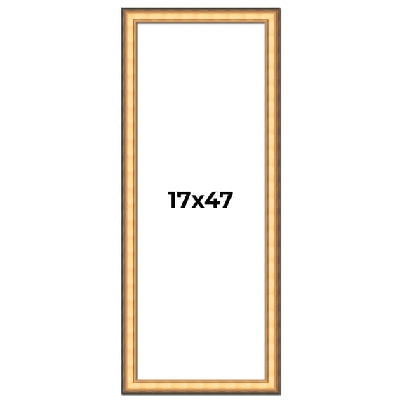17x47 Frame Gold Plein Aire Solid Wood Picture Frame Width 2 Inches | Interior Frame Depth 0.5