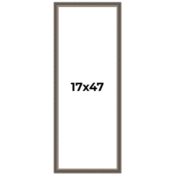 17x47 Frame Silver Real Wood Picture Frame Width 1.25 Inches | Interior Frame Depth 0.5 Inches |
