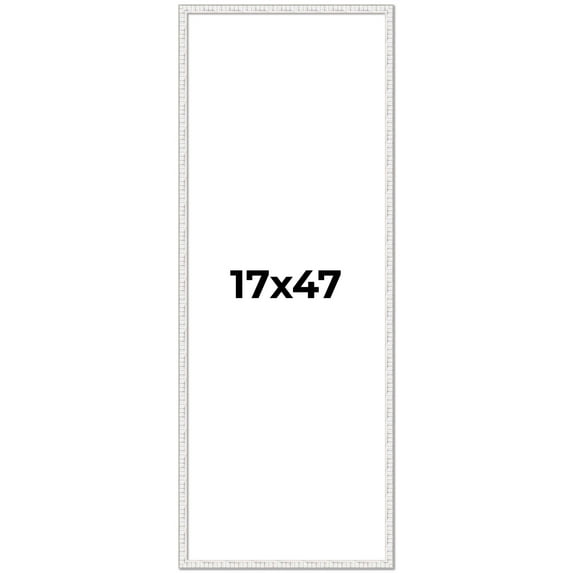 17x47 Frame White Real Wood Picture Frame Width 0.75 inches | Interior Frame Depth 0.5 inches |