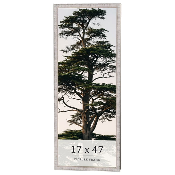 17x47 Frame White Real Wood Picture Frame Width 0.75 inches | Interior Frame Depth 0.5 inches |