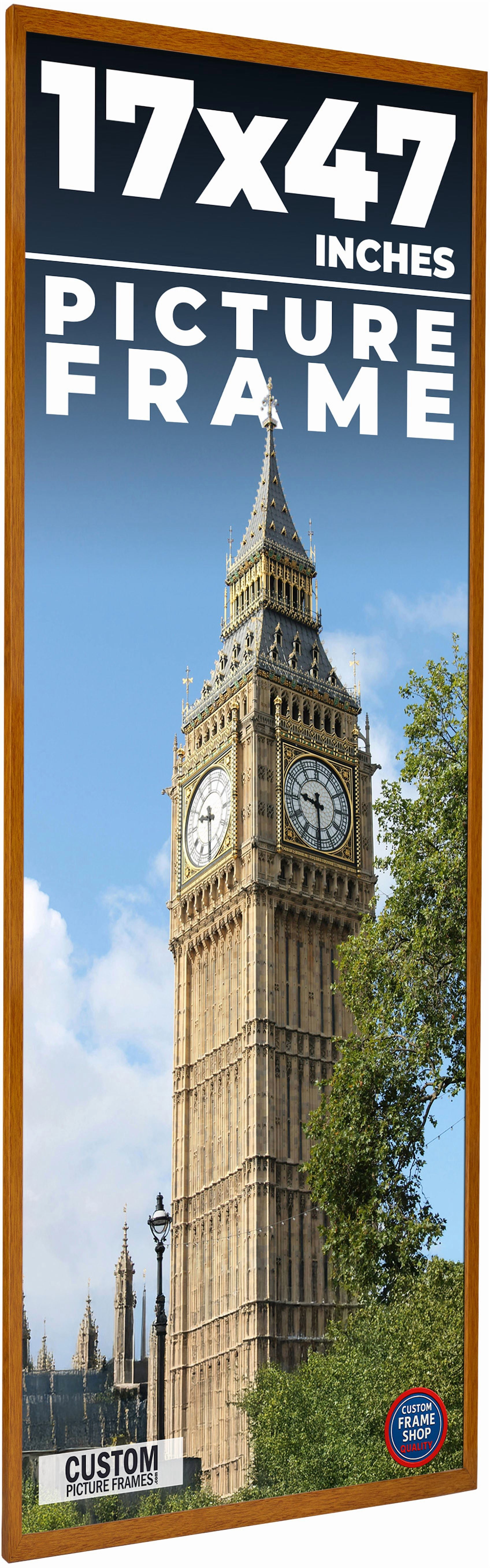 17x47 Honey Brown Real Wood Picture Frame Width 0.75 inches | Interior ...