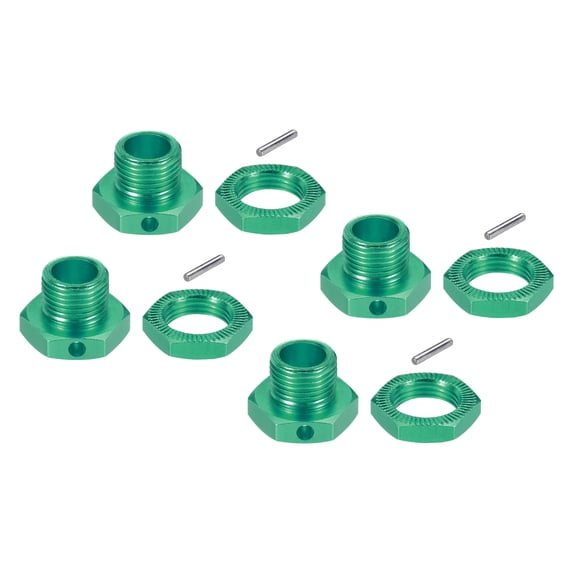 17x4mm Aluminum RC Wheel Nut Hex Wheel Drive Hubs for 1/8 RC Model Car TEAM C,4 Pack (Green)