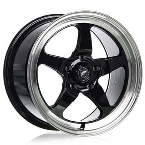 17x5 Forgestar F091 D5 Drag Gloss Black Machined Wheel 5x4.75 (-26mm)