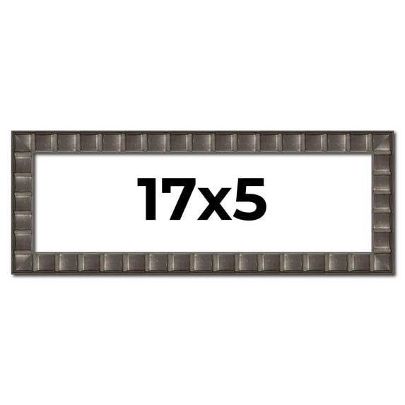 17x5 Frame Black Brown Chestnut Mosaic Solid Wood Picture Frame | 1.125 Inch Moulding Width |