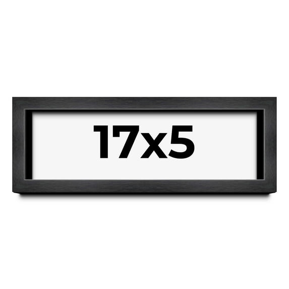 17x5 Frame Black Charcoal Grey Wood Textured Picture Frame | 0.75 Inch Moulding Width | Gunmetal