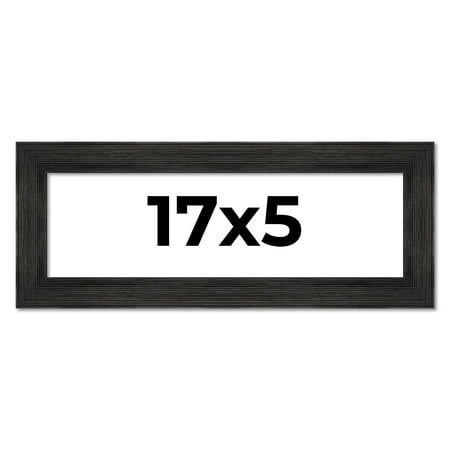 17x5 Frame Black Rustic Barnwood Solid Wood Picture Frame | 1.5 Inch Moulding Width | Includes UV