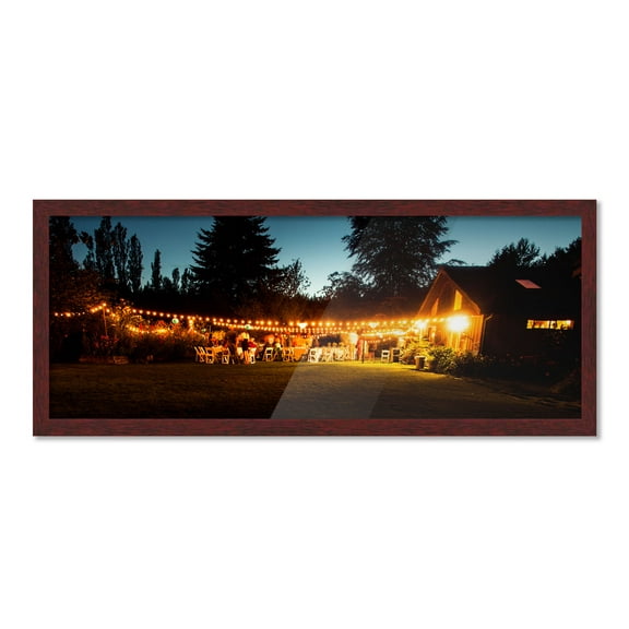 17x5 Frame Brown Picture Frame - Complete Modern Photo Frame Includes UV Acrylic Shatter Guard Front, Acid Free