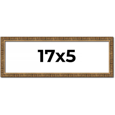 17x5 Frame Gold Solid Wood Picture Frame - Complete Modern Photo Frame Includes UV Acrylic