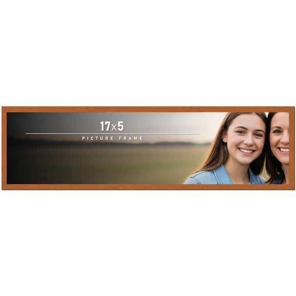 17x5 Frame Honey Pecan Brown Picture Frame - Modern Photo Frame Includes UV Acrylic Shatter Guard