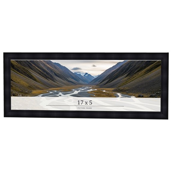 17x5 IN Frame Black Passaggi Solid Wood Picture Frame Width 1.5 Inches | Interior Depth 0.5 Inches