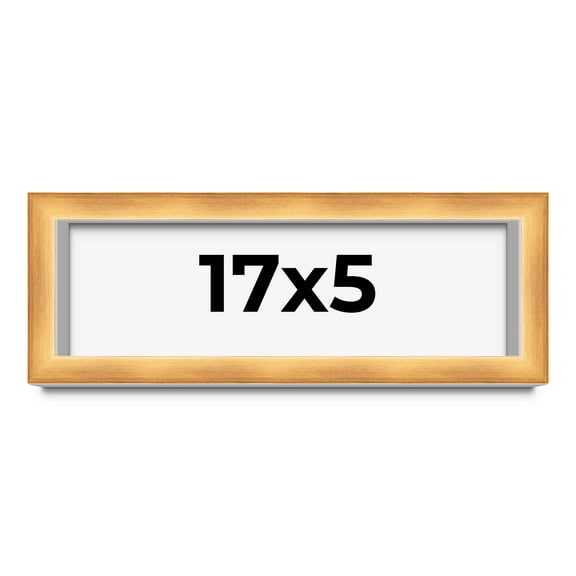 17x5 Shadow Box Bronze Cross-Brushed Display Frame | 1.625 Inches Deep Solid Wood | UV Resistant