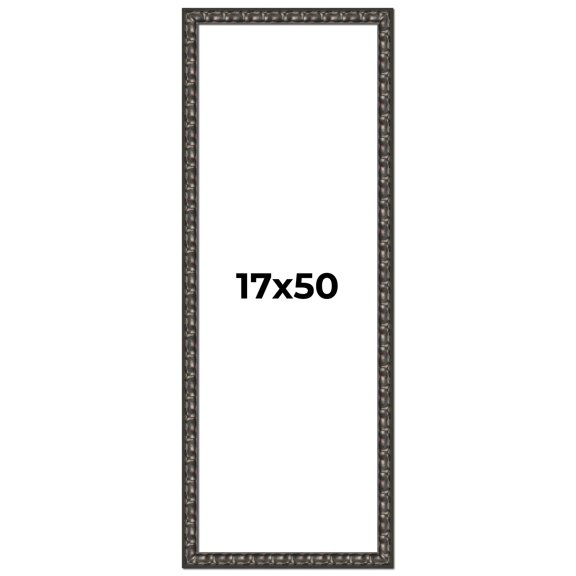 17x50 Frame Black-Brown Medieval Solid Wood Picture Frame | 1.5 Inch Moulding Width | Gotham