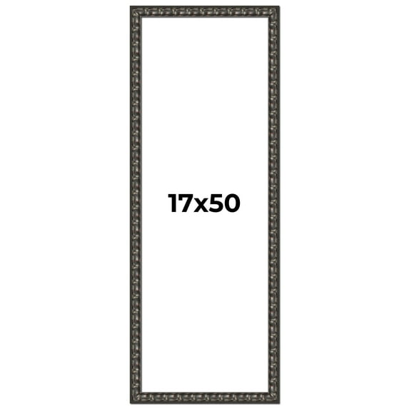 17x50 Frame Black-Brown Medieval Solid Wood Picture Frame | 1.5 Inch Moulding Width | Gotham