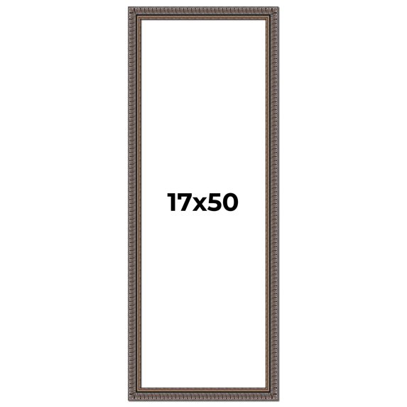 17x50 Frame Black Feather Payton Ornate Solid Wood Picture Frame Width 1.75 Inches | Interior Depth