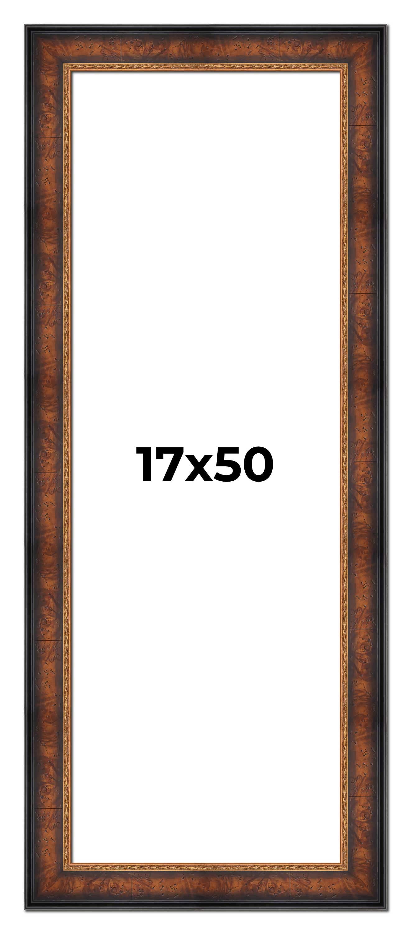 17x50 Frame Brown Walnut Gold Ornate Trim Solid Wood Plein Air Picture ...