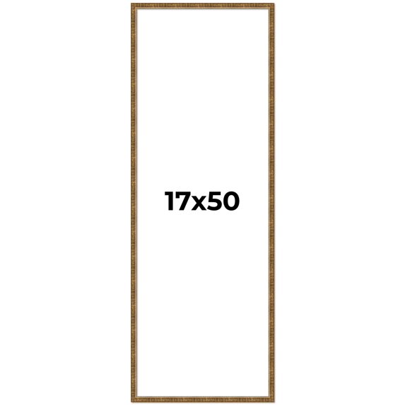 17x50 Frame Gold Kingsley Distressed Solid Wood Picture Frame Width 0.75 Inches | Interior Frame