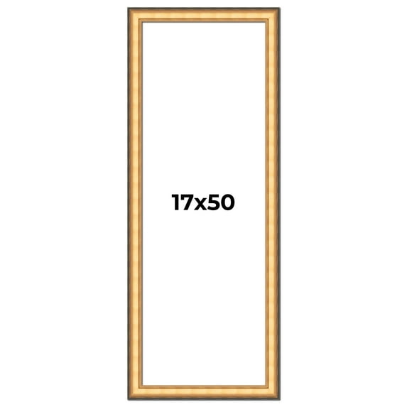 17x50 Frame Gold Plein Aire Solid Wood Picture Frame Width 2 Inches | Interior Frame Depth 0.5