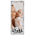 thumbnail image 1 of 17x51 Frame Silver Stainless Steel Solid Wood Picture Frame | 0.75 Inch Moulding Width | Includes, 1 of 8