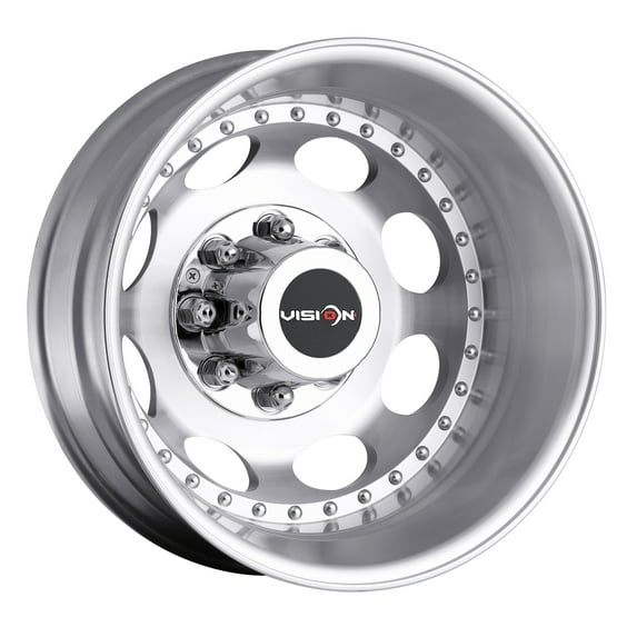 17x6.5 Vision 181 Hauler Dually Rear Machined Wheel 8x170 (-143.35mm)