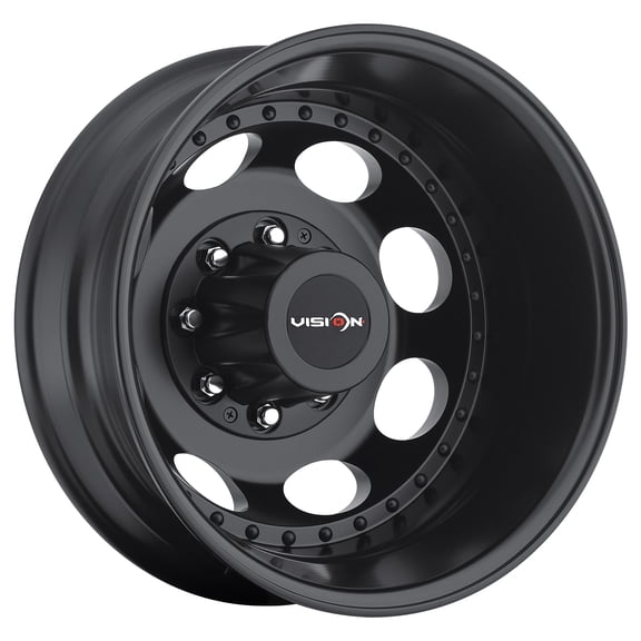 17x6.5 Vision 181 Hauler Dually Rear Matte Black Wheel 8x170 (-143.35mm)