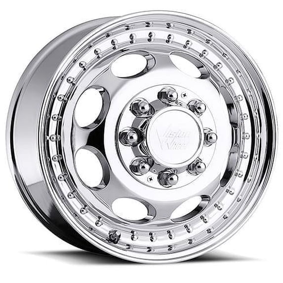 17x6.5 Vision 181H Hauler Duallie Chrome Front Wheel 8x6.5 (121.35mm)