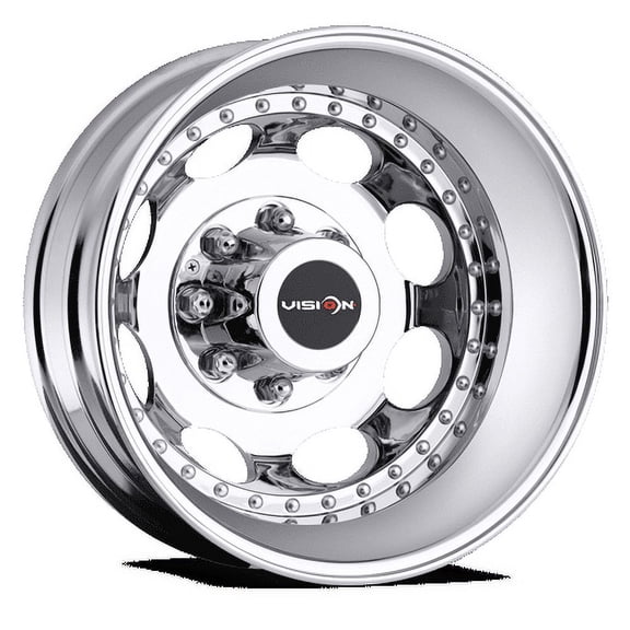 17x6.5 Vision 181Z Hauler Dually Rear Machined Wheel 8x6.5 (-143.35mm)