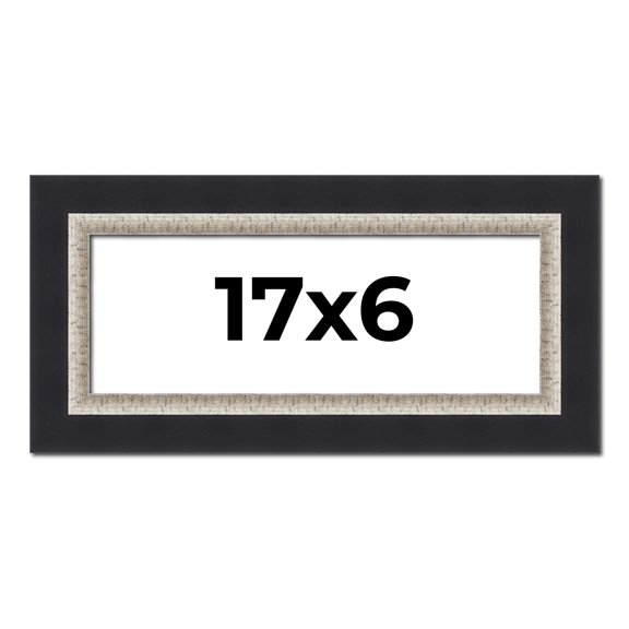 17x6 Frame Black Real Wood Picture Frame Width 2.25 Inches | Interior Frame Depth 0.5 Inches |