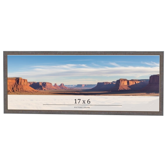 17x6 Frame Blue Kingsley Pewter Solid Wood Picture Frame Width 0.75 Inches |Interior Depth 0.5