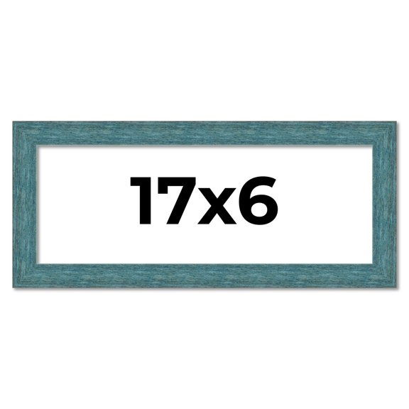 17x6 Frame Blue Rustic Barnwood Solid Wood Picture Frame Width 1.25 Inches | Interior Depth 0.5