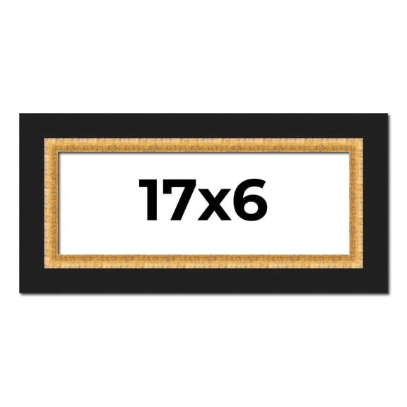 17x6 Frame Gold Real Wood Picture Frame Width 2.25 Inches | Interior Frame Depth 0.5 Inches |