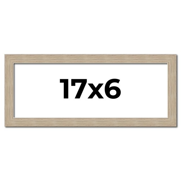 17x6 Frame Grey Solid Wood Picture Frame Width 1 Inches | Interior Frame Depth 0.5 Inches |