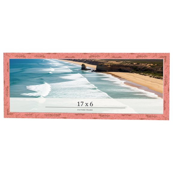 17x6 Frame Pink Solid Wood Picture Frame Width 1.125 Inches | Interior Frame Depth 0.5 Inches |
