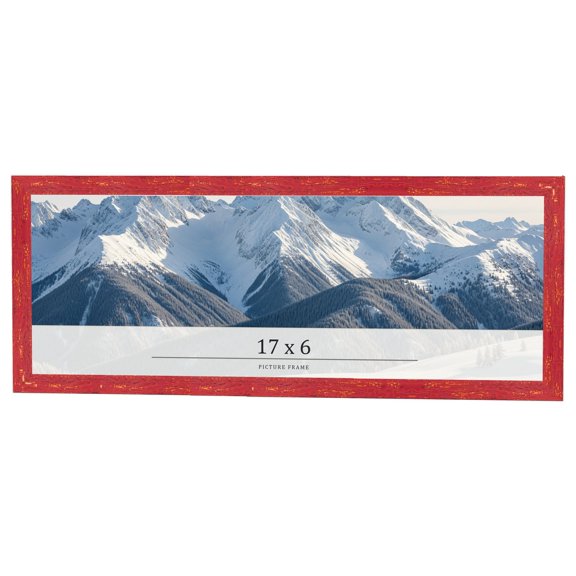 17x6 Frame Red Solid Wood Picture Frame Width 1.125 Inches | Interior Frame Depth 0.5 Inches |