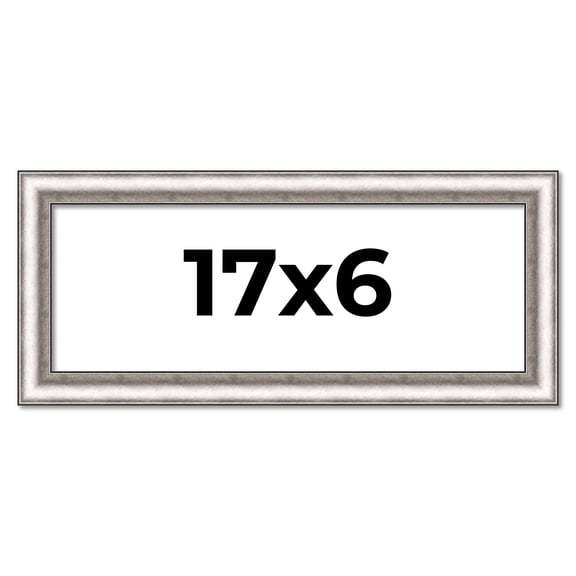 17x6 Frame Silver Real Wood Picture Frame Width 1.25 Inches | Interior Frame Depth 0.5 Inches |